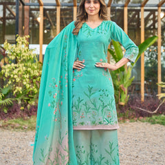 Modern Cotton Kurta Set with Floral Print