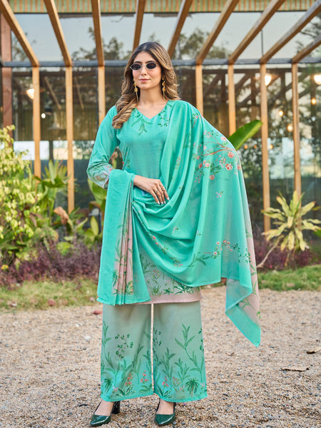 Modern Cotton Kurta Set with Floral Print