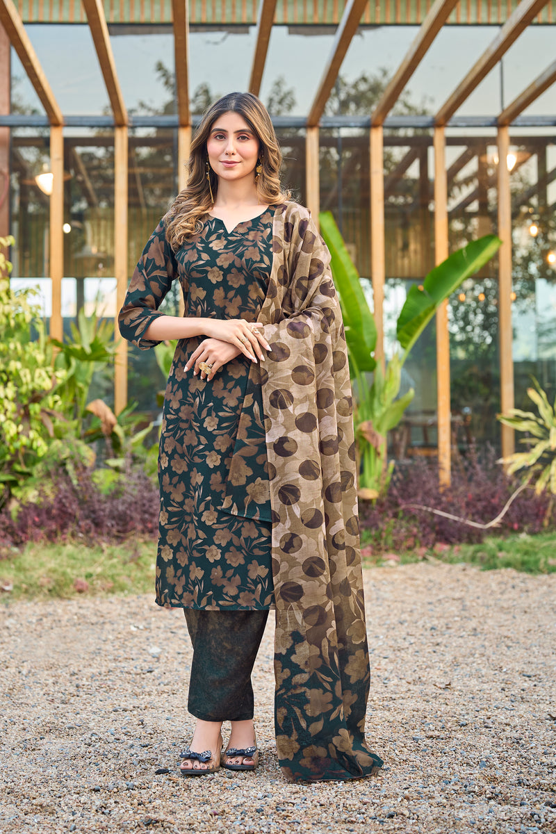 Mal Cotton Digital Print Kurta Pant Set