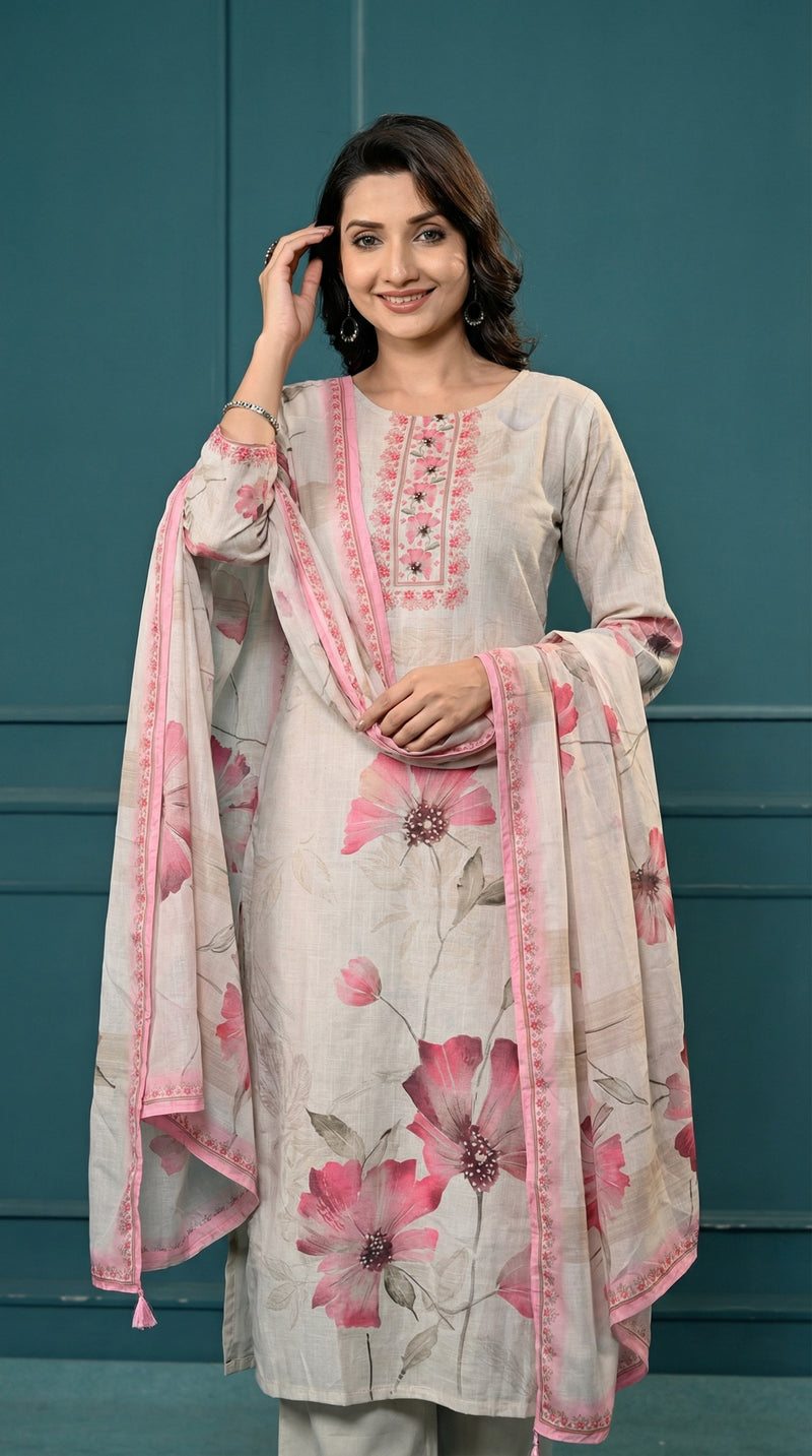 Digital Print Cotton Kurta Set for Women