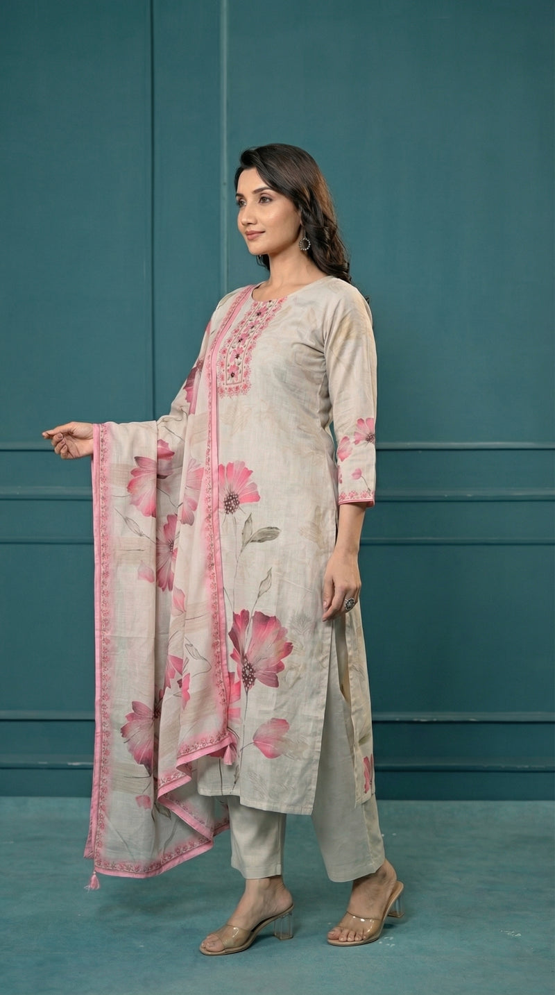 Digital Print Cotton Kurta Set for Women