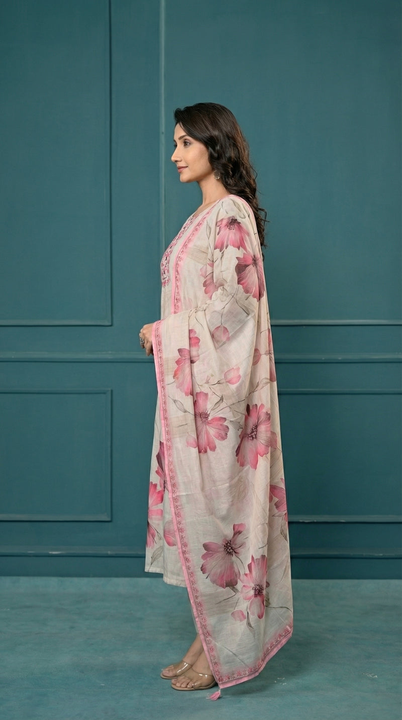 Digital Print Cotton Kurta Set for Women