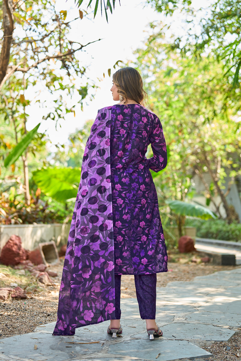 Mal Cotton Digital Print Kurta Pant Set