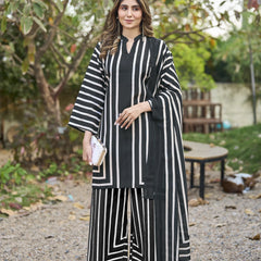 Chic Digital Print Mal Cotton Kurta Set