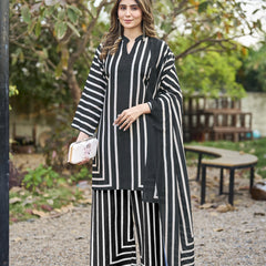 Chic Digital Print Mal Cotton Kurta Set