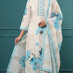 Digital Print Cotton Kurta Set for Women