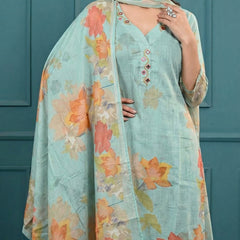 Digital Print Cotton Kurta Set for Women