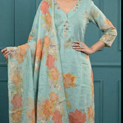 Digital Print Cotton Kurta Set for Women