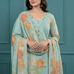 Digital Print Cotton Kurta Set for Women