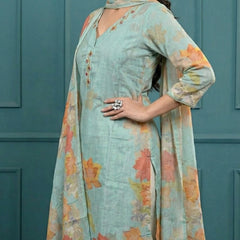 Digital Print Cotton Kurta Set for Women