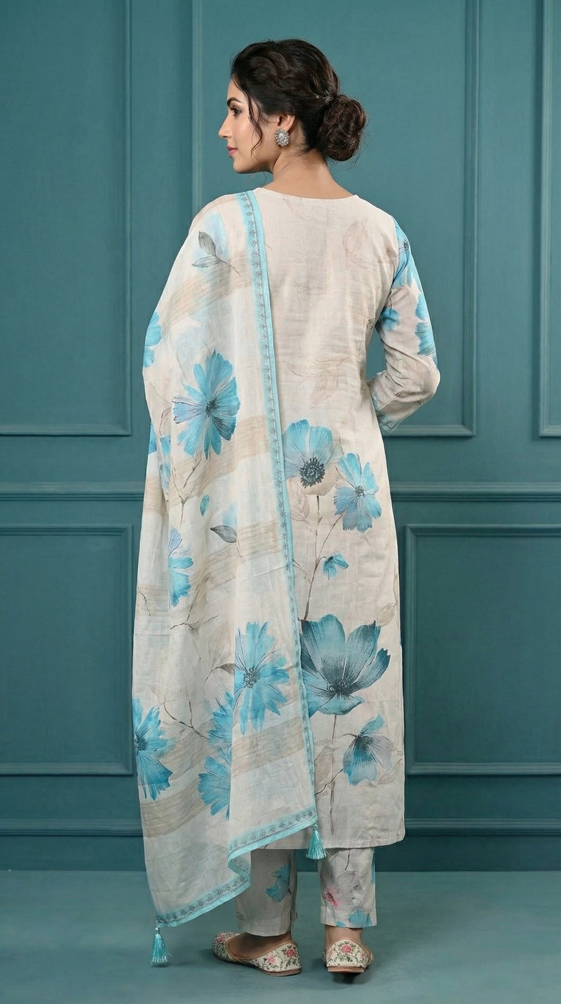 Digital Print Cotton Kurta Set for Women