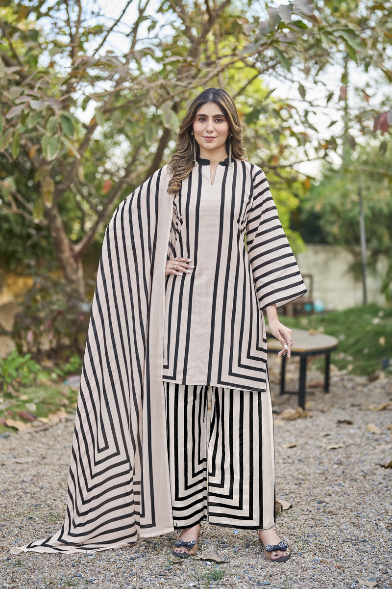 Chic Digital Print Mal Cotton Kurta Set