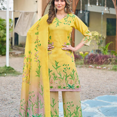 Modern Cotton Kurta Set with Floral Print