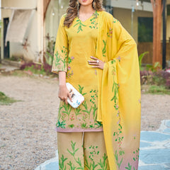 Modern Cotton Kurta Set with Floral Print
