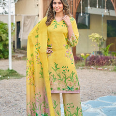Modern Cotton Kurta Set with Floral Print