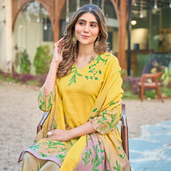 Modern Cotton Kurta Set with Floral Print