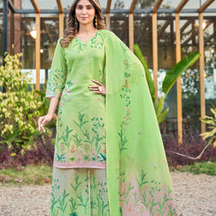 Modern Cotton Kurta Set with Floral Print