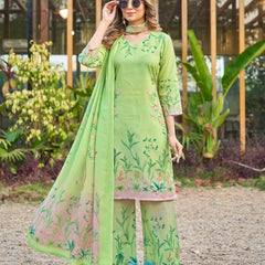 Modern Cotton Kurta Set with Floral Print