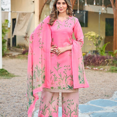 Modern Cotton Kurta Set with Floral Print