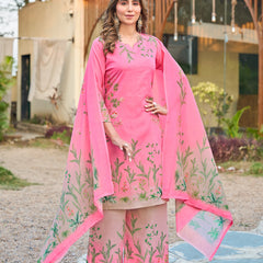 Modern Cotton Kurta Set with Floral Print
