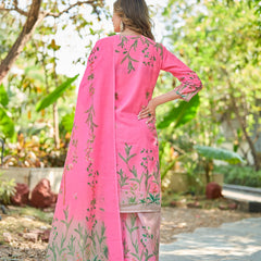 Modern Cotton Kurta Set with Floral Print