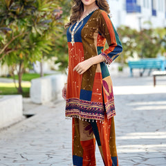 Multi Color Digital Print Cotton Co-ord Set