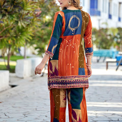 Multi Color Digital Print Cotton Co-ord Set