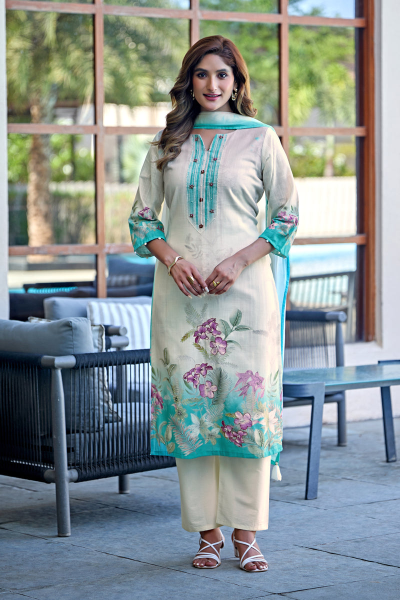 TAVAS Grace Digital Print Cotton Kurta Set