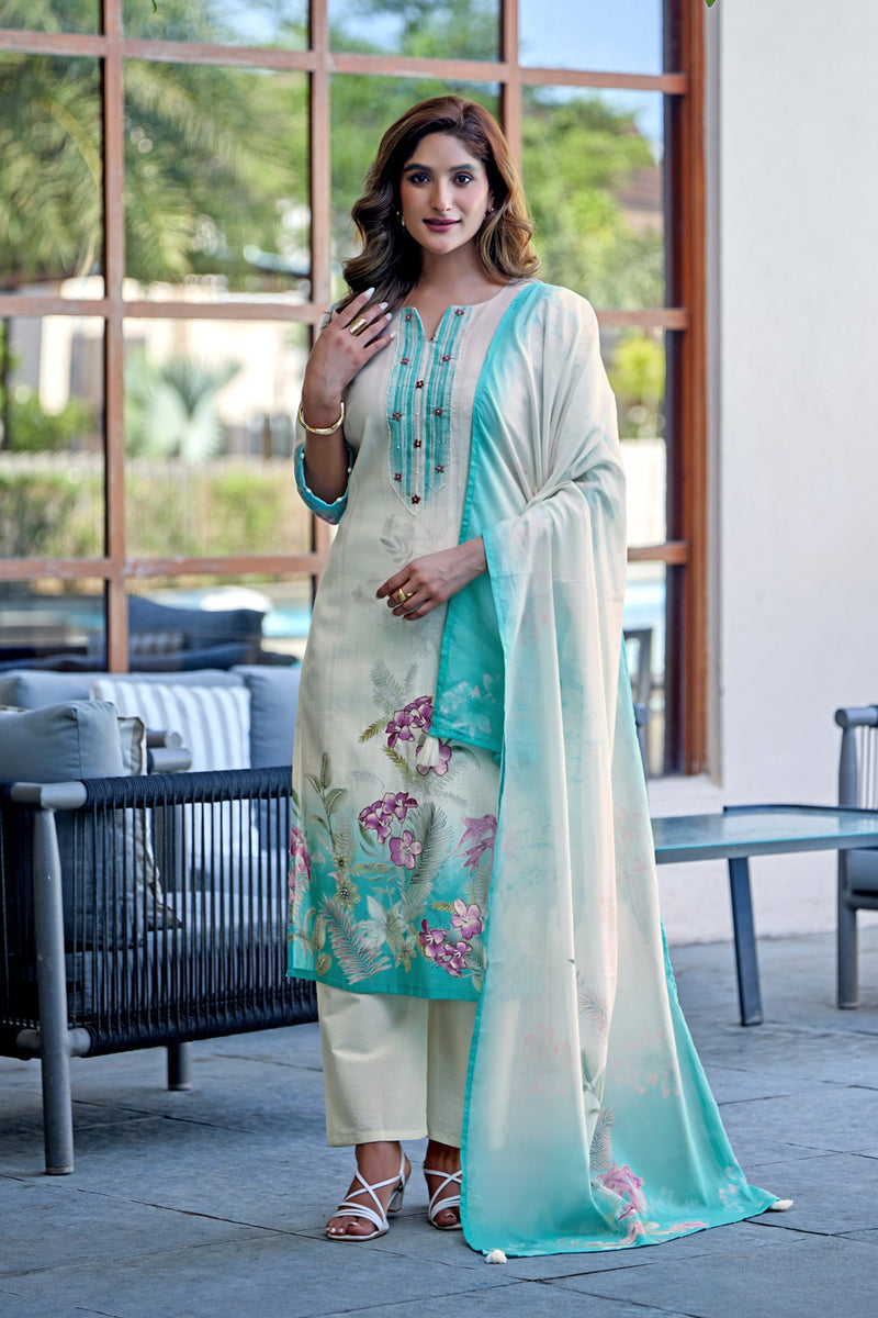 TAVAS Grace Digital Print Cotton Kurta Set