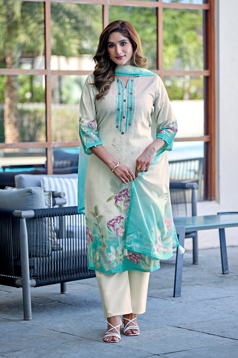 TAVAS Grace Digital Print Cotton Kurta Set