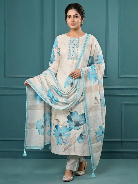Digital Print Cotton Kurta Set for Women