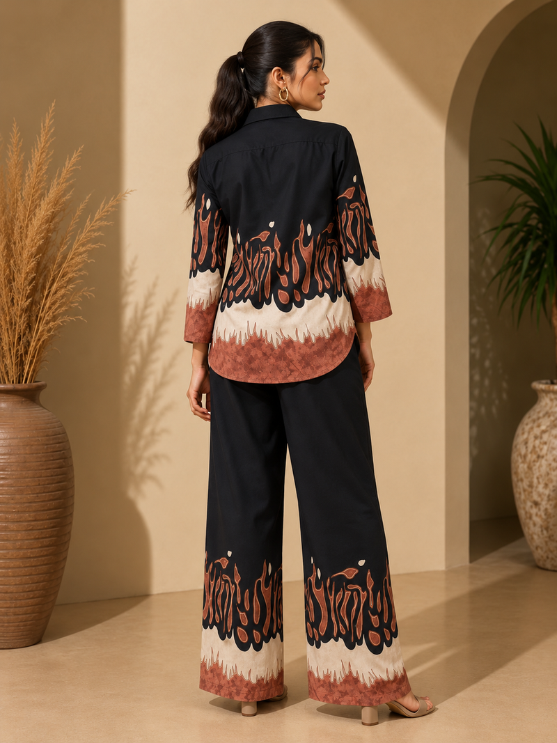 Women’s Black Abstract Printed Kurta Set