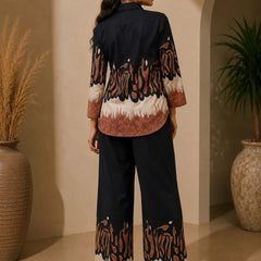Black Premium Cotton Printed Co-Ord Set for Women