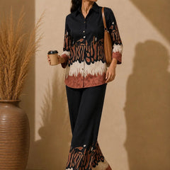 Black Premium Cotton Printed Co-Ord Set for Women