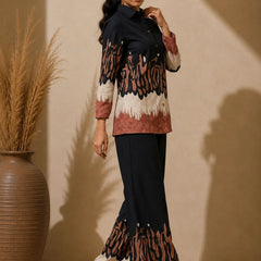 Black Premium Cotton Printed Co-Ord Set for Women