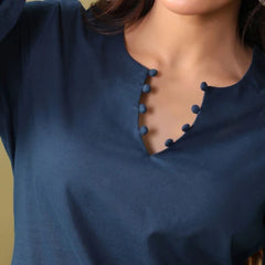 Blue Cotton Farshi Salwar Set