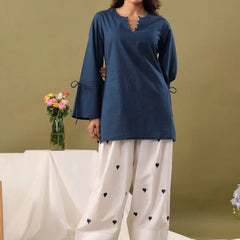 Blue Cotton Farshi Salwar Set