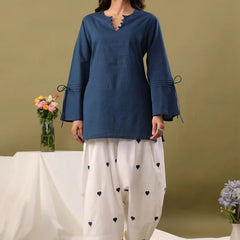 Blue Cotton Farshi Salwar Set