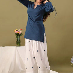 Blue Cotton Farshi Salwar Set