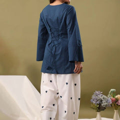 Blue Cotton Farshi Salwar Set